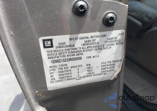 1GNEC13Z33R250658: 42492491