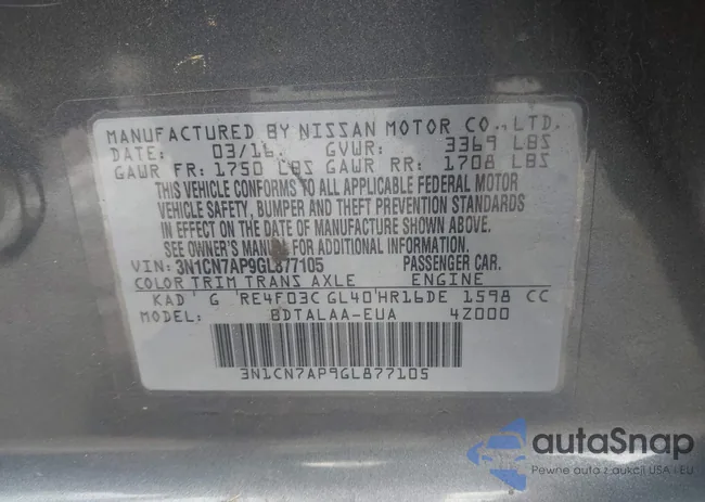 3N1CN7AP9GL877105: 42492642