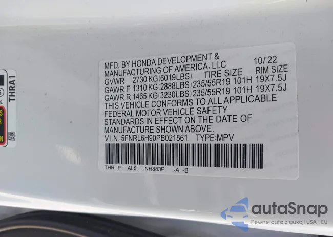 5FNRL6H90PB021561: 42493685