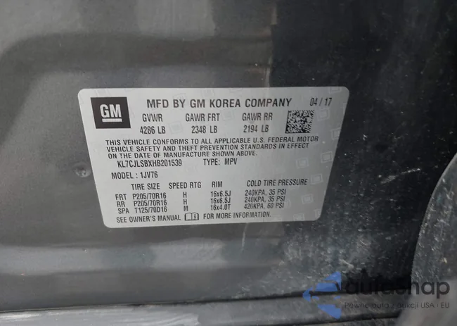 KL7CJLSBXHB201539: 42493702