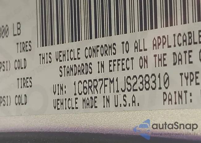 1C6RR7FM1JS238310: 42494212