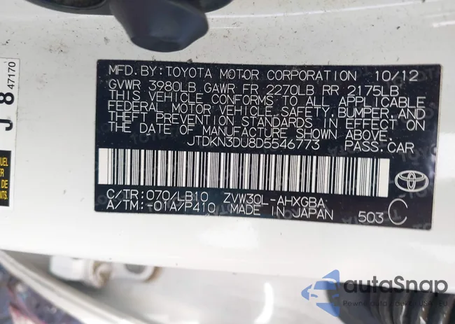 JTDKN3DU8D5546773: 42494273