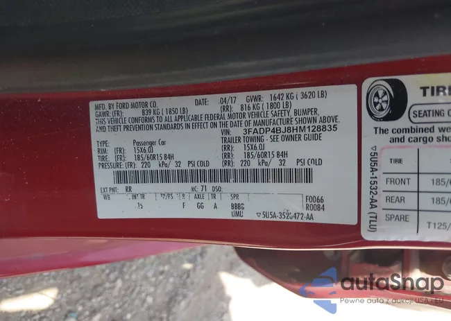 3FADP4BJ8HM128835: 42493450