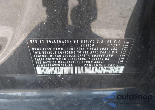 3VW547AUXFM102736: 42493674