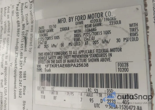 1FTKR1AE6BPA25638: 42494808