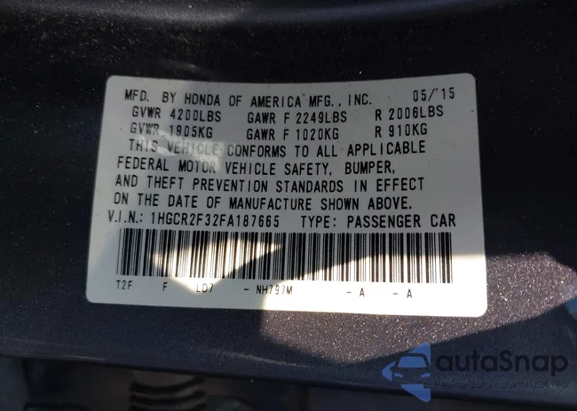 1HGCR2F32FA187665: 42494819