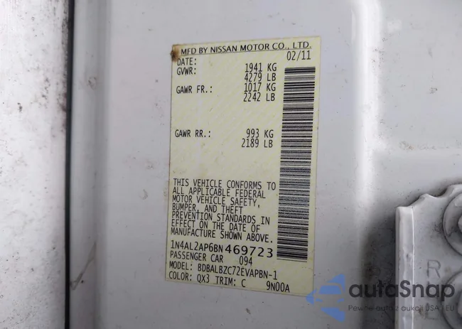 1N4AL2AP6BN469723: 42494835