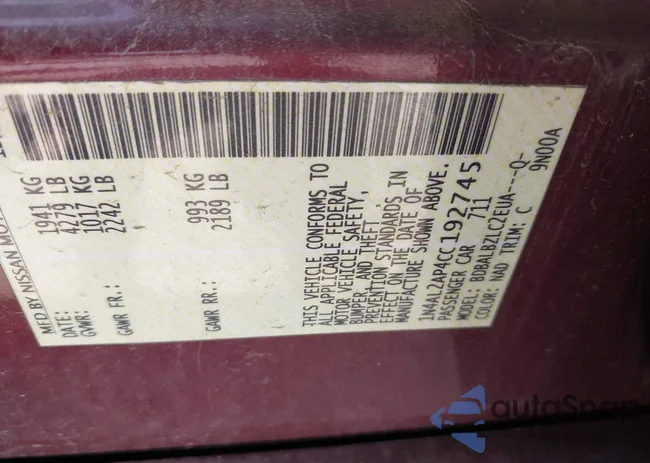 1N4AL2AP4CC192745: 42494836