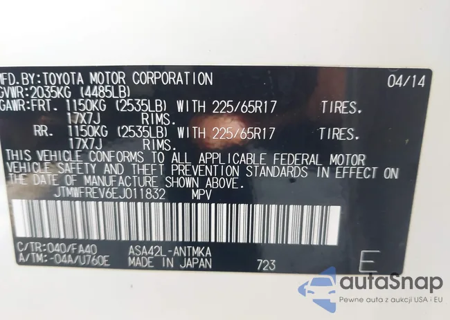 JTMWFREV6EJ011832: 42494844