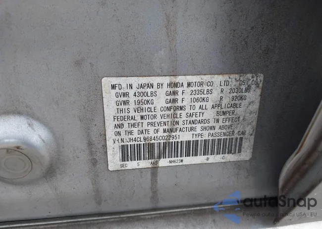 JH4CL96845C022951: 42495019