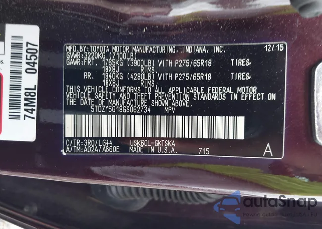 5TDZY5G18GS062734: 42495087