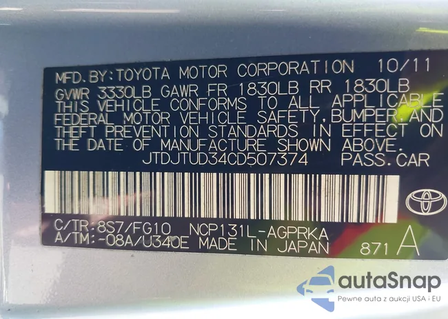 JTDJTUD34CD507374: 42495193