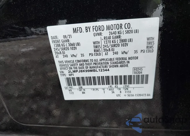 2LMPJ8K99MBL12344: 42494310