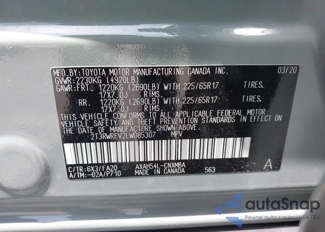 2T3RWRFV2LW085307: 42494311