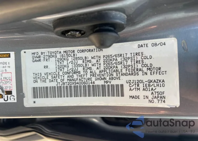 JTJBT20X940060144: 42494318