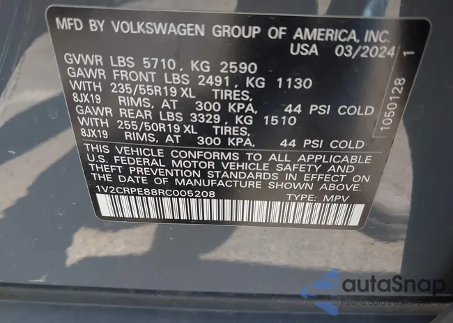 1V2CRPE88RC005208: 42494468