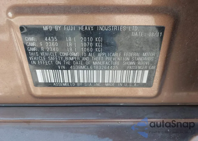 4S3BMCL61B3264425: 42494483