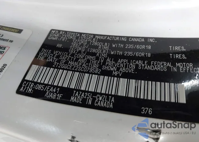 2T2GGCEZ2SC079582: 42495719