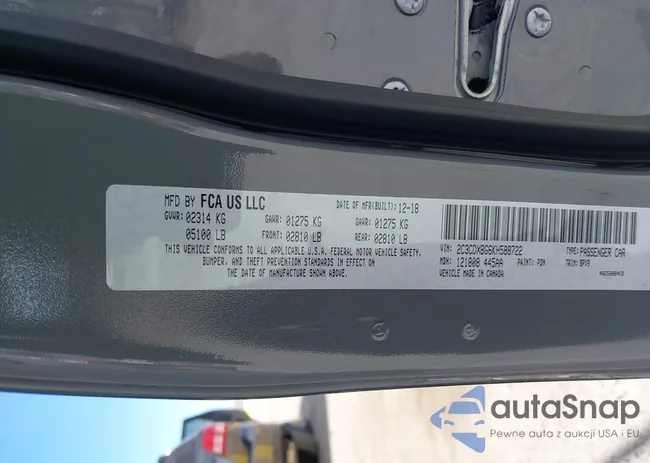 2C3CDXBG6KH588722: 42495845