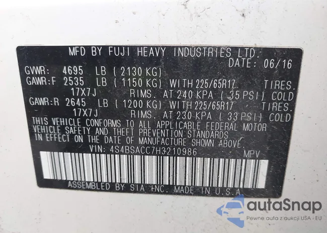 4S4BSACC7H3210986: 42495906