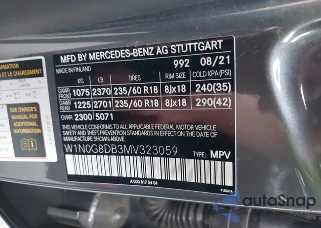 W1N0G8DB3MV323059: 42495911