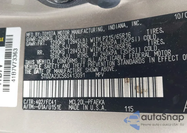 5TDZA23C56S413091: 42496193