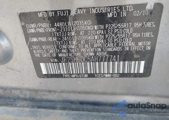 JF2SH6DC5AH777741: 42496196