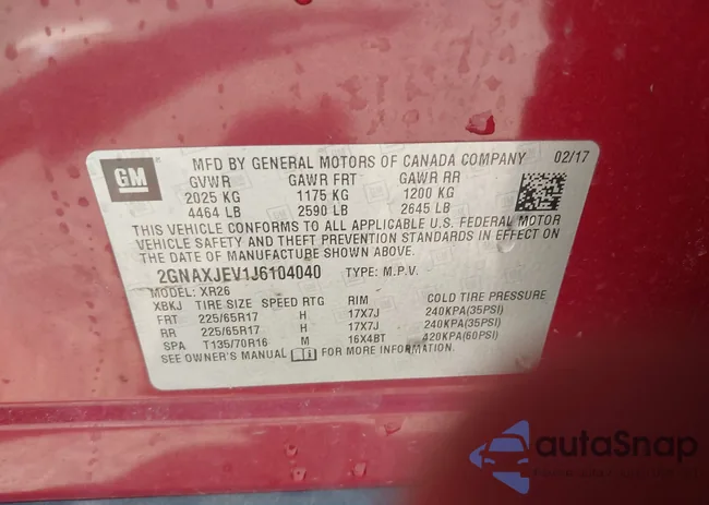 2GNAXJEV1J6104040: 42496209