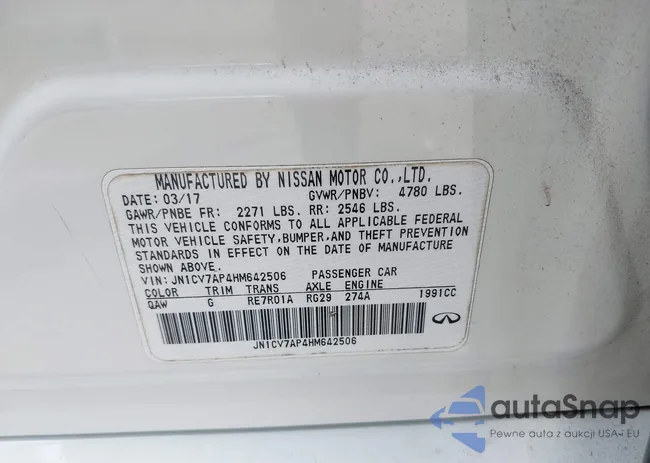 JN1CV7AP4HM642506: 42496225