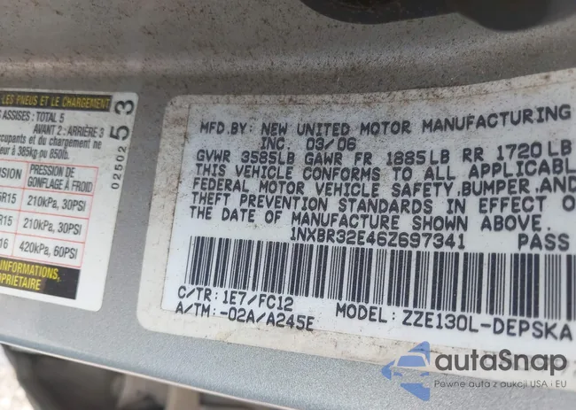 1NXBR32E46Z697341: 42495379