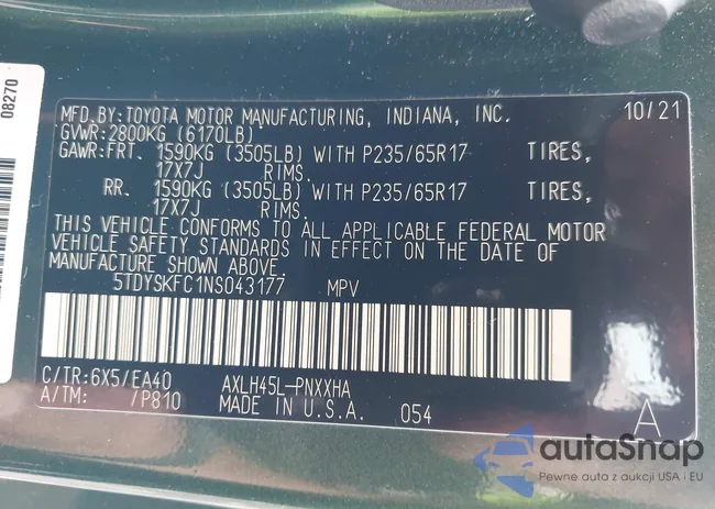 5TDYSKFC1NS043177: 42495390