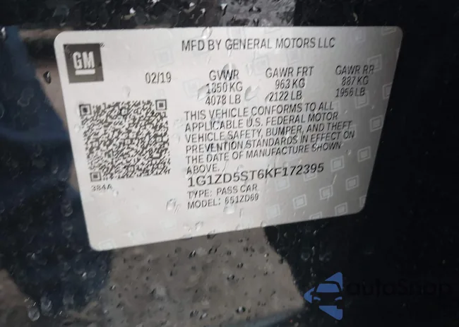 1G1ZD5ST6KF172395: 42495582