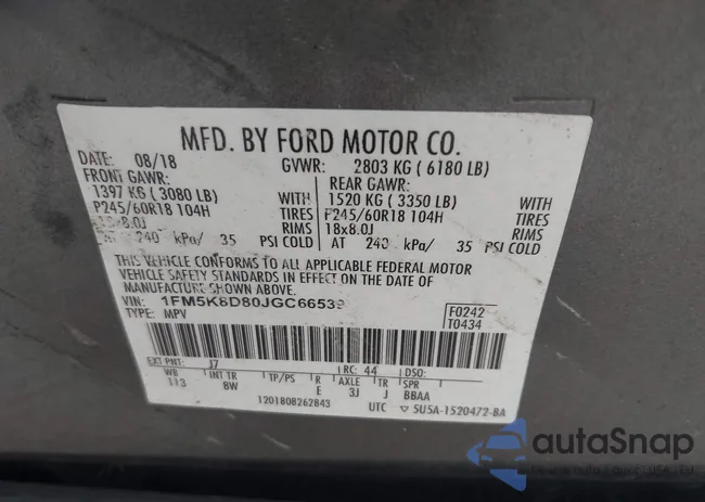 1FM5K8D80JGC66539: 42495599