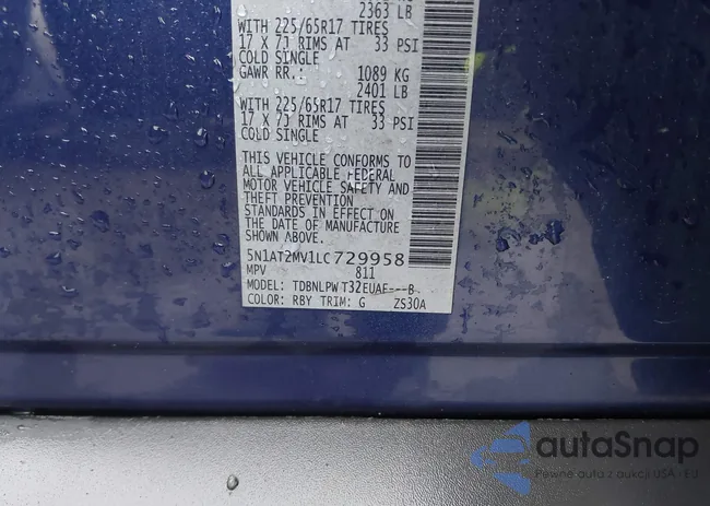 5N1AT2MV1LC729958: 42496972