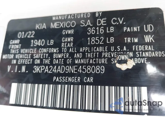 3KPA24AD9NE458089: 42497074