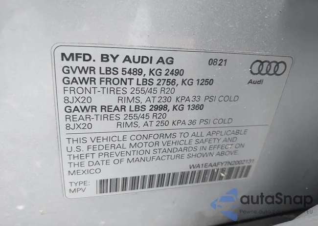 WA1EAAFY7N2002131: 42496307