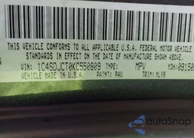 1C4SDJCT0KC550809: 42497698