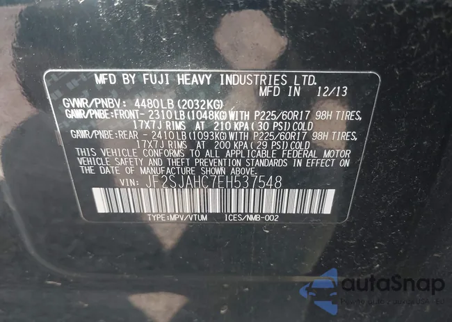 JF2SJAHC7EH537548: 42497722