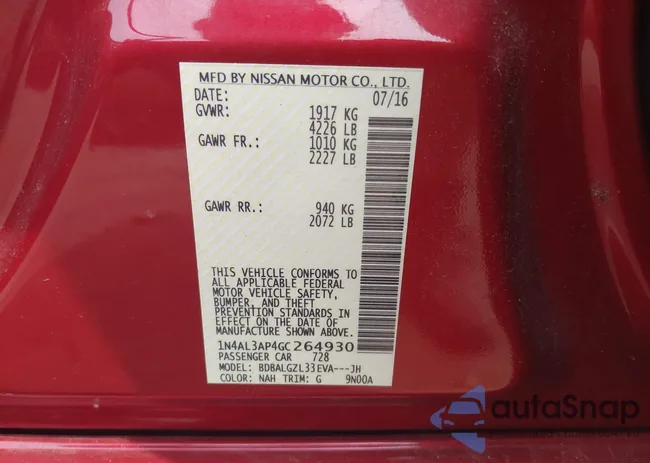 1N4AL3AP4GC264930: 42497742