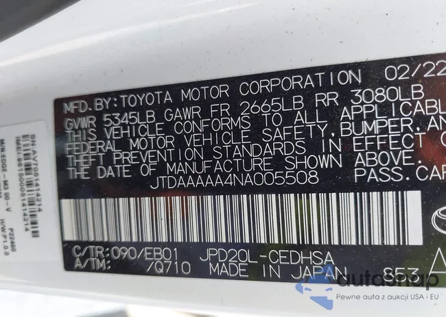 JTDAAAAA4NA005508: 42497748