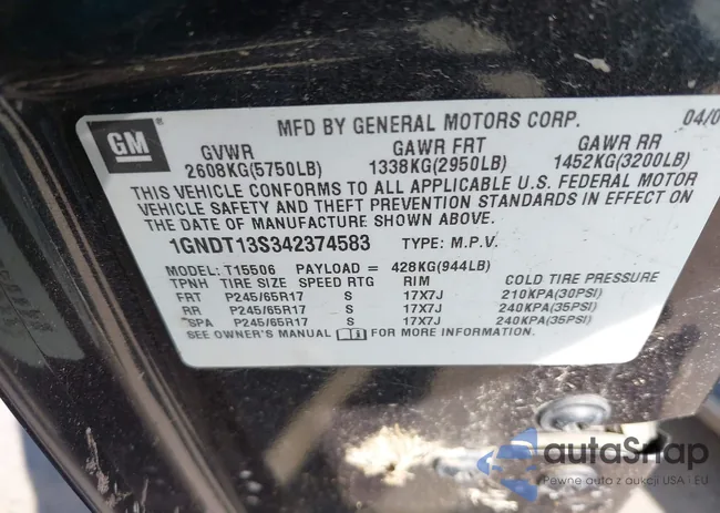 1GNDT13S342374583: 42497809