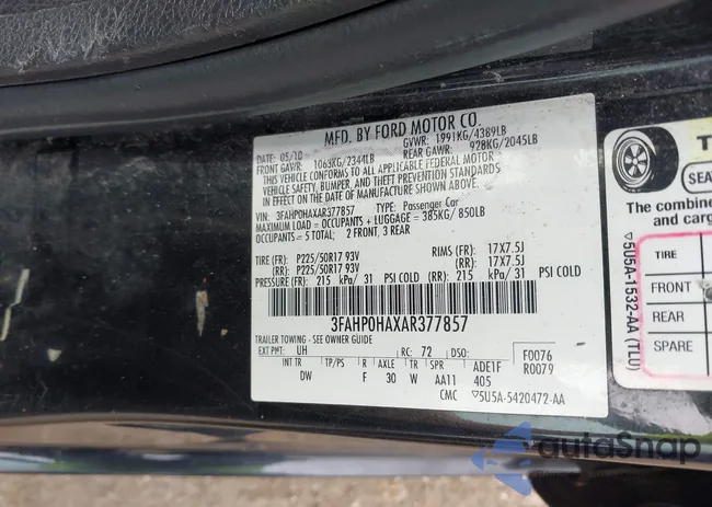 3FAHP0HAXAR377857: 42497838