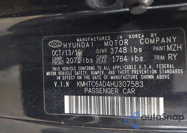 KMHTC6AD4HU307583: 42498087