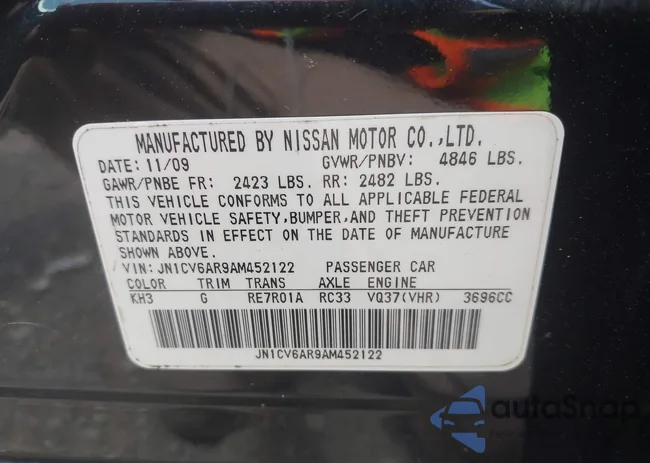 JN1CV6AR9AM452122: 42498119