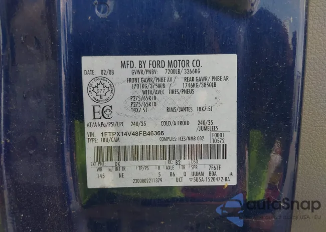 1FTPX14V48FB46366: 42497318