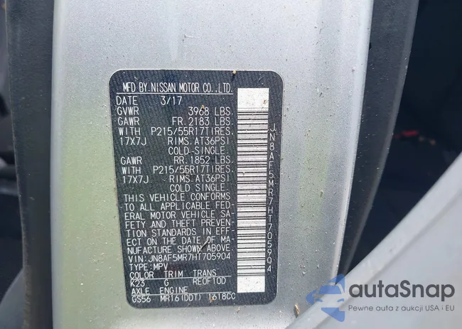 JN8AF5MR7HT705904: 42497500