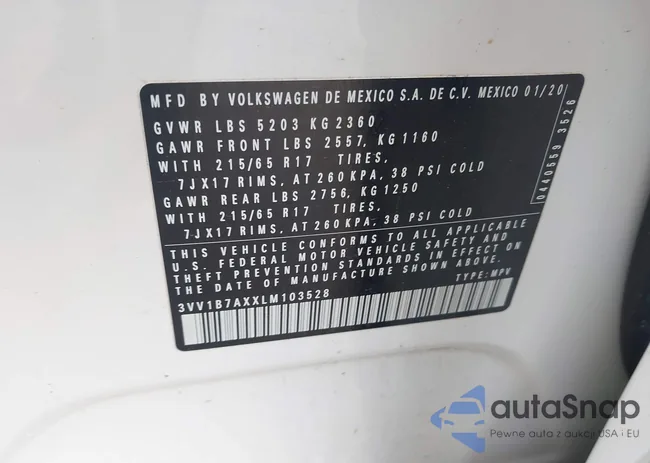 3VV1B7AXXLM103528: 42497624