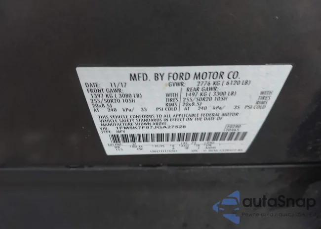 1FM5K7F87JGA27528: 42497642