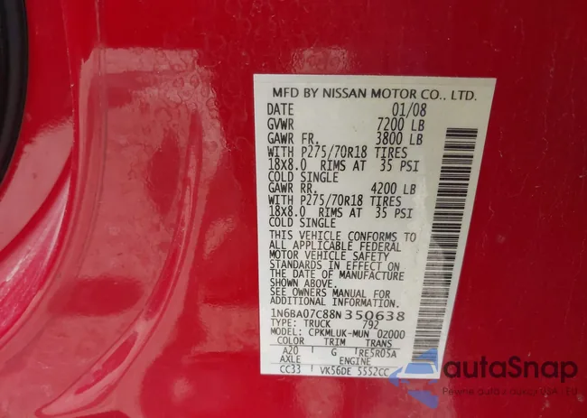 1N6BA07C88N350638: 42498701