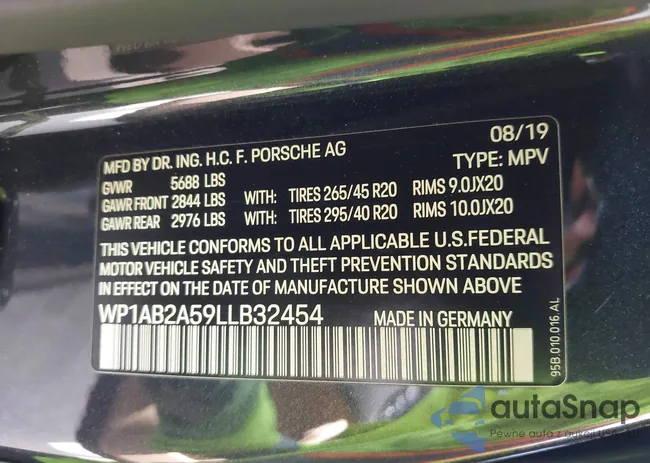 WP1AB2A59LLB32454: 42498723